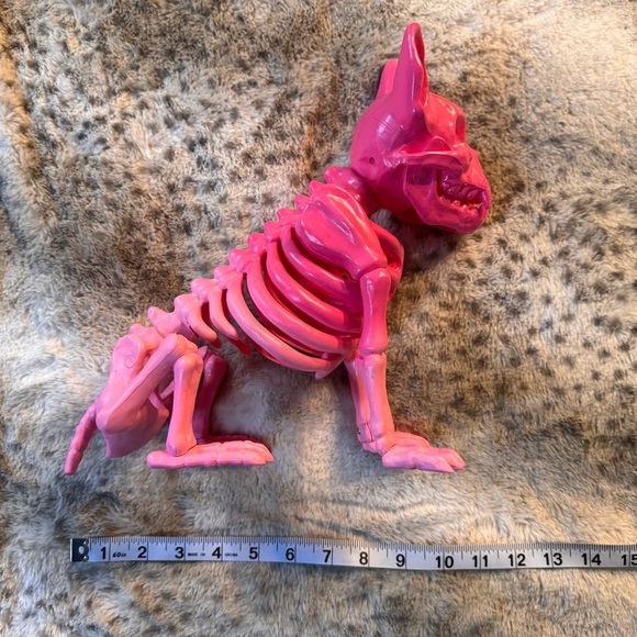 Pink Skeleton Dog Figurine - French Bulldog - Picture 7 of 8